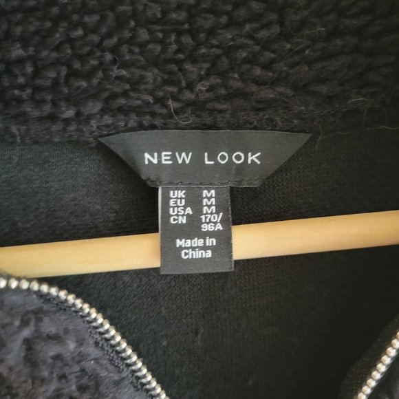 New Look Borg Fleece Jacket in Black - Picture 3 of 3